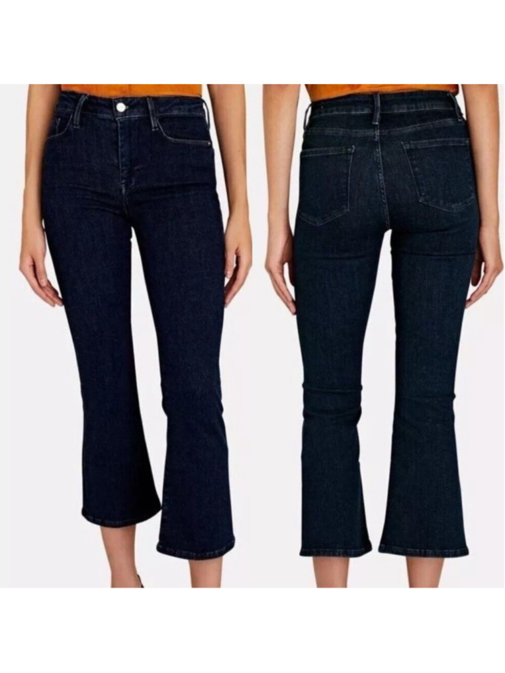 Frame Le One Crop Mini Boot Jeans Keller Dark Wash Size 1